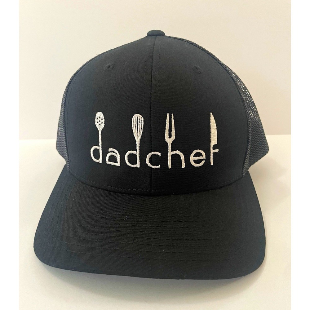 DadChef Trucker Hat Black Mesh Snapback Cap Yupoong Classics Kitchen Utensils